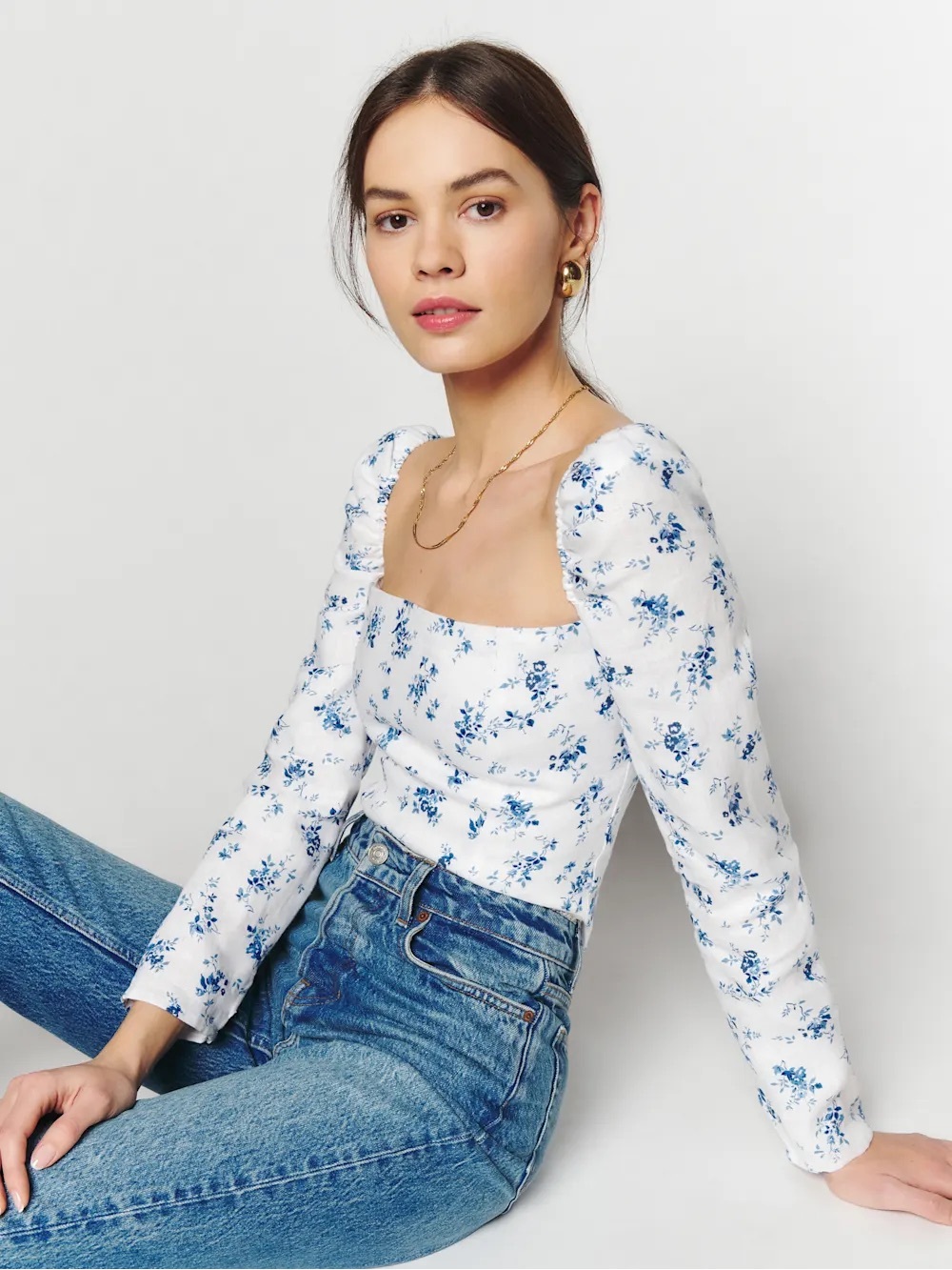 Reformation Khloe Linen Top Size 2
